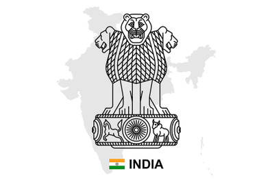 India map with coat of arms