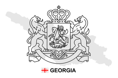 Georgia map with coat of arms