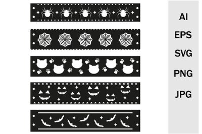 Template of a bracelet for Halloween, SVG