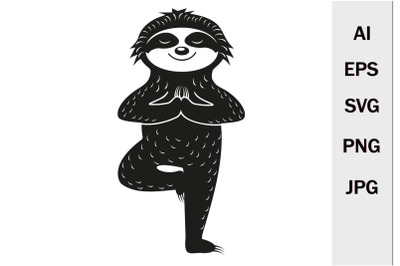 Cute Sloth does yoga&2C; svg format