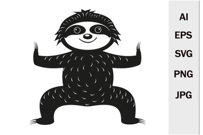 Cute animal sloth does fitness, SVG format