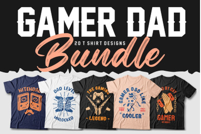 Gamer Dad T-shirt Designs Bundle