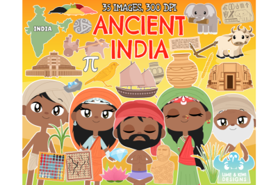 Ancient India Clipart - Lime and Kiwi Designs