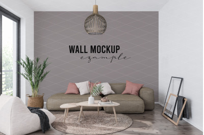 Wall mockup, Wall paper mockup