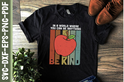 In A World Be Kind Teacher Apple