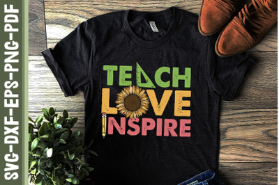 Teach Love Inspire Teacher Sunflower