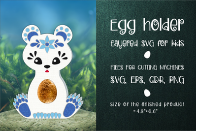 Polar Bear Chocolate Egg Holder Template SVG