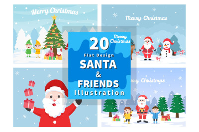 20 Christmas Background, Santa Claus Vector