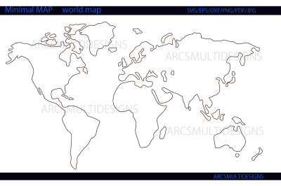 Minimalist world map outline