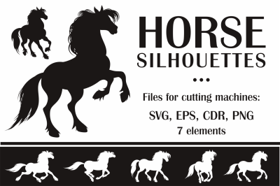 Horse silhouettes SVG cut files