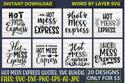 Hot mess express quotes SVG Bundle