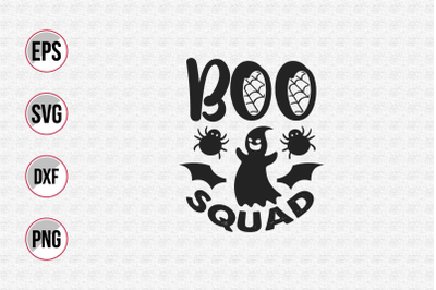 Boo squad - Halloween day slogan design vector.
