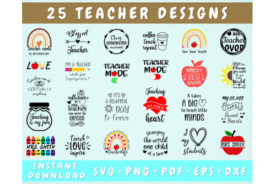 Teacher SVG Bundle - 25 Designs&2C; Teacher Life SVG&2C; Teacher Cut Files