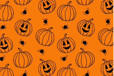 halloween seamless pattern orange