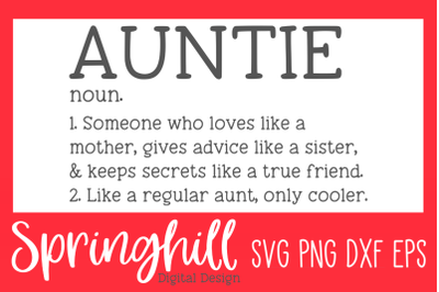 Auntie Definition SVG PNG DXF &amp; EPS Design Files