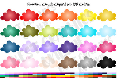 100 Rainbow Cloud Weather Clipart Image