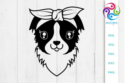 Collie Dog With Bandana SVG File
