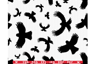 SVG Birds in flight&2C; Seamless Silhouettes&2C; Digital clipart