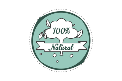 Natural badge green for product marked