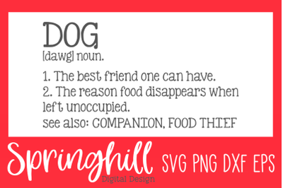 Dog Definition SVG PNG DXF &amp; EPS Design Cut Files