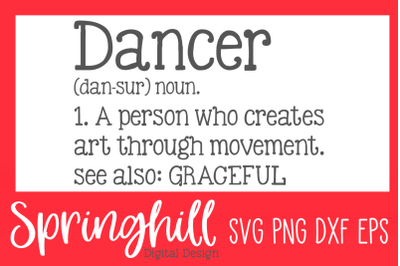 Dancer Definition SVG PNG DXF &amp; EPS Design Cut Files