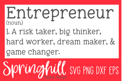 Entrepreneur Definition SVG PNG DXF &amp; EPS Design Cut Files