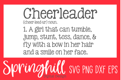 Cheerleader Cheer Definition SVG PNG DXF &amp; EPS Design Cut Files