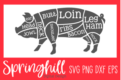 Butcher Cuts of Pork SVG PNG DXF &amp; EPS Design Cut Files