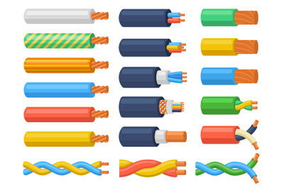 Electric copper core power supply wires cables. Electrical cable wires