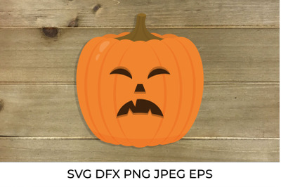 Creepy Halloween pumpkin face. Cartoon Jack-o-Lantern