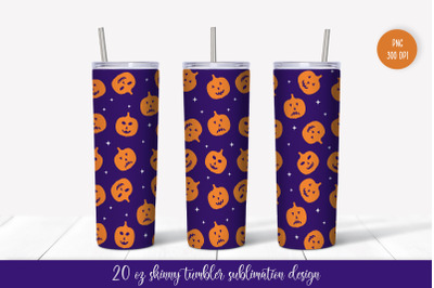 Halloween Pumpkin Skinny Tumbler Sublimation Wrap