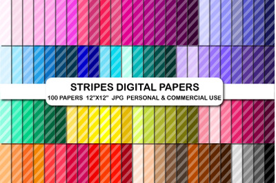 Tinted Diagonal Stripes digital paper, Stripes pattern paper