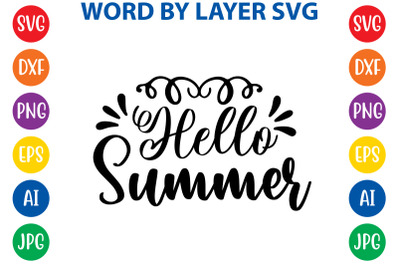 Hello Summer svg cut file