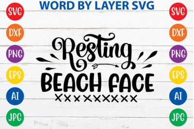 Resting Beach Face svg cut file