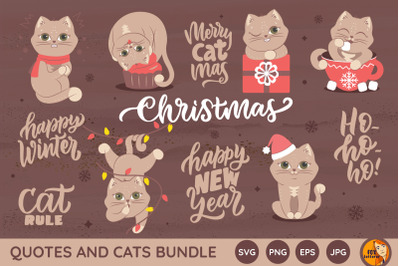 Christmas cats and quotes bundle