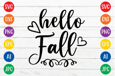 Hello fall svg cut file