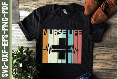 Retro Nurse Life Heartbeat RN Nurse