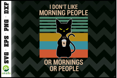 I Hate Morning People Coffee Black cat