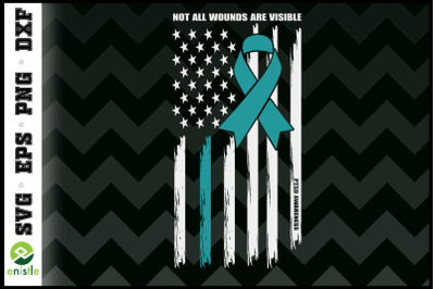 Not All Wounds Are Visible PTSD Ribbon