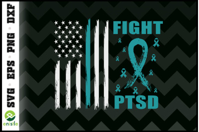 Fight PTSD Awareness American Flag