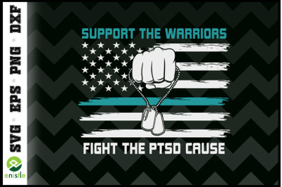 PTSD Awareness Military Teal Ribbon