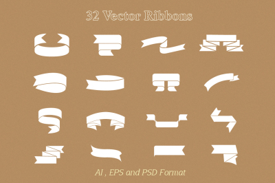 32 Vector Ribbon objects