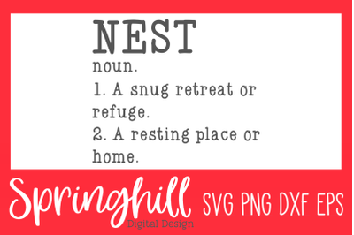 Nest Definition SVG PNG DXF &amp; EPS Design Cut Files