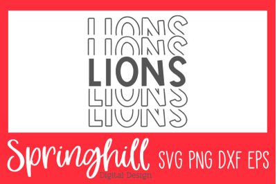 Lions Sports Team T-Shirt SVG PNG DXF &amp; EPS Design Cut Files