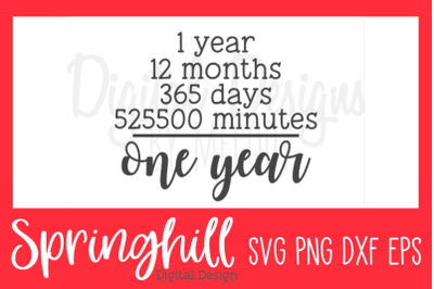 One Year Anniversary SVG PNG DXF &amp; EPS Design Cut Files