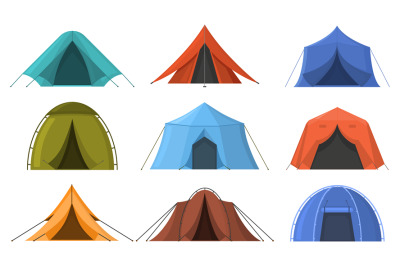 Outdoor adventure camping touristic sleeping tents. Hiking, travel rec