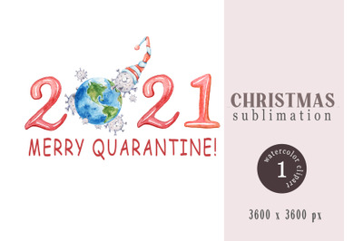 Covid Quarantine Christmas sublimation / clipart - 1png file