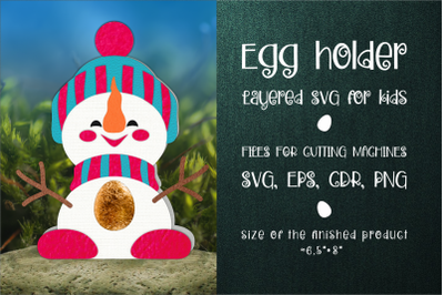 Snowman Christmas Egg Holder Template SVG