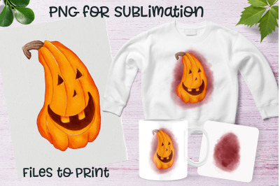 Halloween  pumpkin sublimation. Design for printing