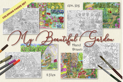 Coloring book My beautiful garden